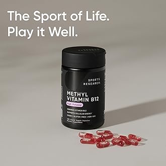 Sports Research® Vitamin B12 as Methylcobalamin 5000mcg - High Potency Vegan B12 w/Coconut MCT Oil for Energy Metabolism Support - Vegan Certified · Non-GMO · Gluten Free - 120 Liquid Caps