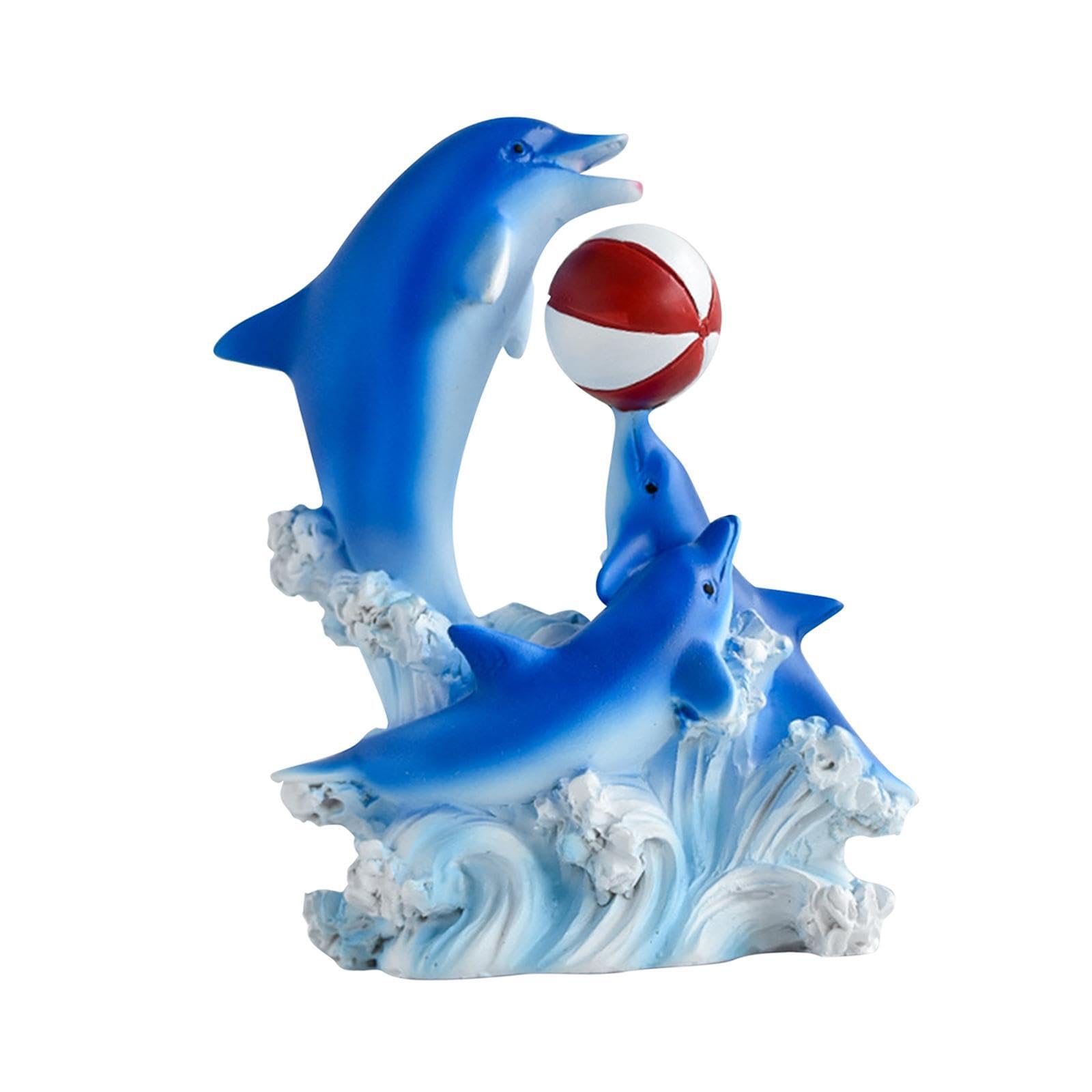 TWISAXC Dynamic Dolphin Sculpture For Unique Housewarming Gift Dolphin Statue Figurine Home Decor Wedding Party Which Is Strong, Blue, Style A