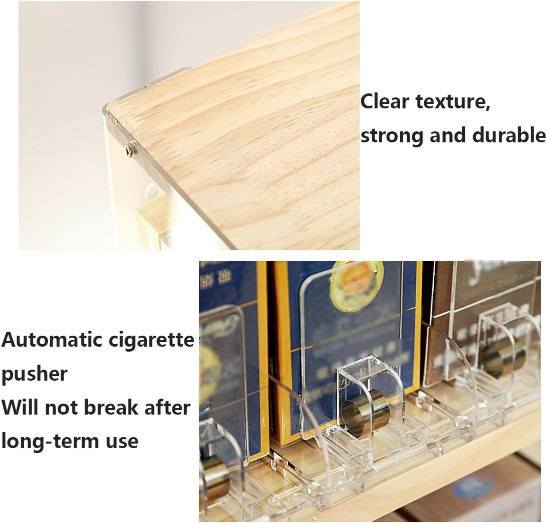 Wall Mounted Store Display Shelves, Cigarette Showcases Rack, Acrylic Automatic Cigarette Pusher, Cigarette Display Holder for Supermarkets Convenience Stores Shops (Color : Clear, Size : 60*79*26.