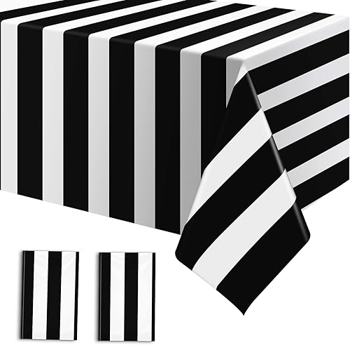 Paquete de 2 manteles de plástico desechables impermeables de 54 x 108 pulgadas, manteles rectangulares para festividades, Halloween, fiestas de