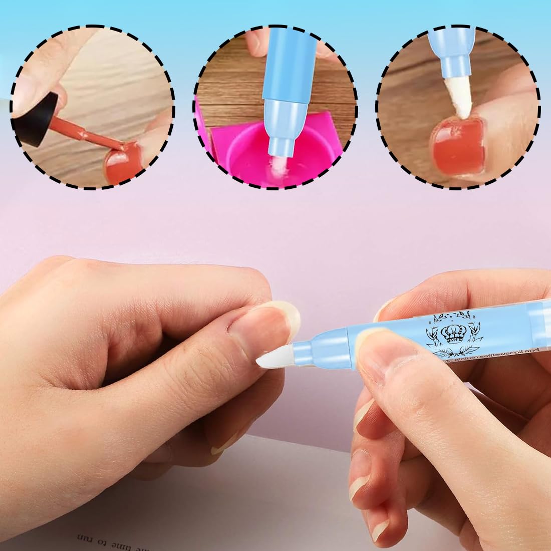 EIHI 4 Pezzi Penna Correttore Smalto con 12 Punte di Ricambio Rimozione Smalto per Unghie Senza Solvente, Nail Remover Correzione Pen, Pennello Correggi Smalto per Unghie
