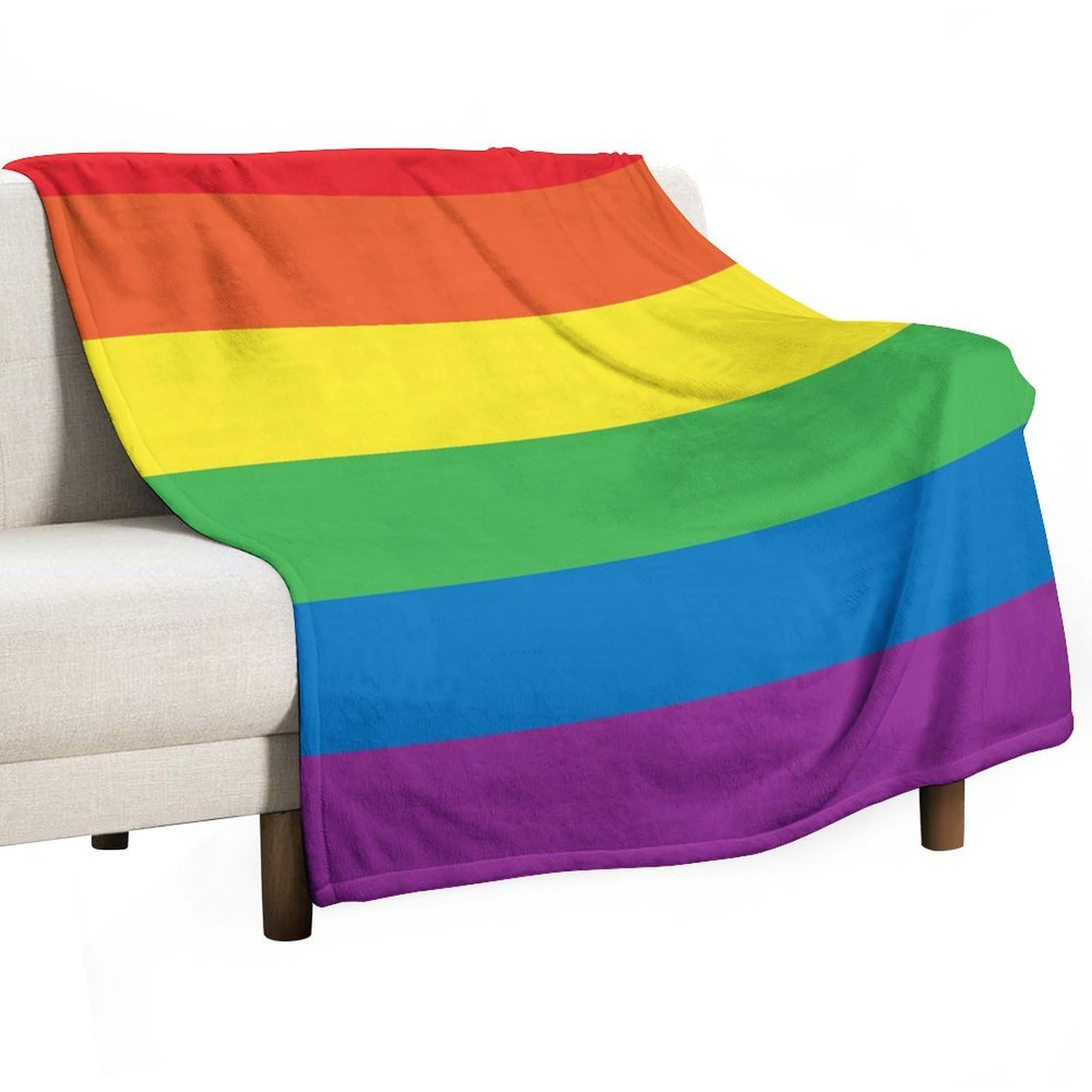 Hxwokrum Flannel Blanket, Rainbow Peace Love Throw Blanket for Couch Sofa Bed Office, Soft And Comfortable Without Pilling