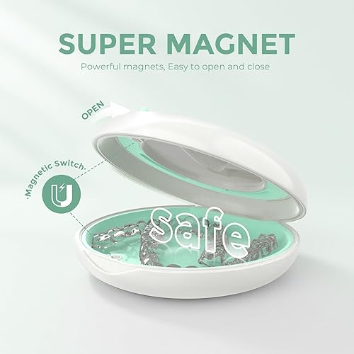 Miniatura 4 de Funda de retención, funda delgada con espejo, compatible con Invisalign, bonita caja de ortodoncia con orificios de ventilación, color blanco