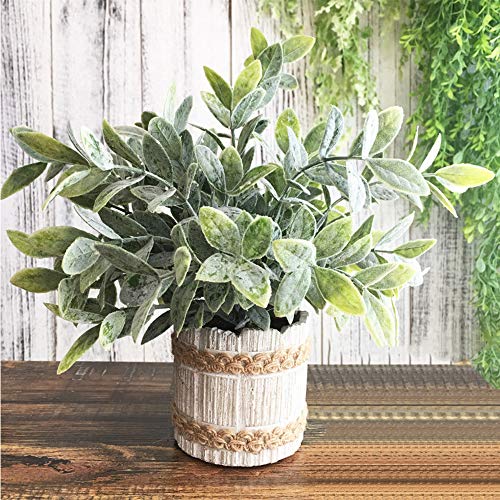 Hc Star Artificial Plants Small Potted Plastic Fake Plants Green Rosemary Faux Greenery Topiary Shrubs Plant For Home Decor Office Desk Bathroom Farmhouse Tabletop Indoor House Decorations #TOP1