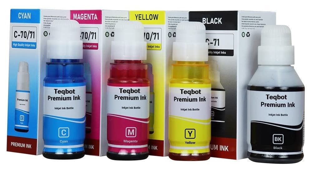 Teqbot Ink Tank Refill Bottle for Canon G Series Gi71 Compatible for Canon Pixma Gi71, G1020, G2020, G2021, G2060, G3020, G3021, G3060 Pack of 4 (Black + Tri Color) (B0C16XTJ11) Amazon Price History, Amazon Price Tracker