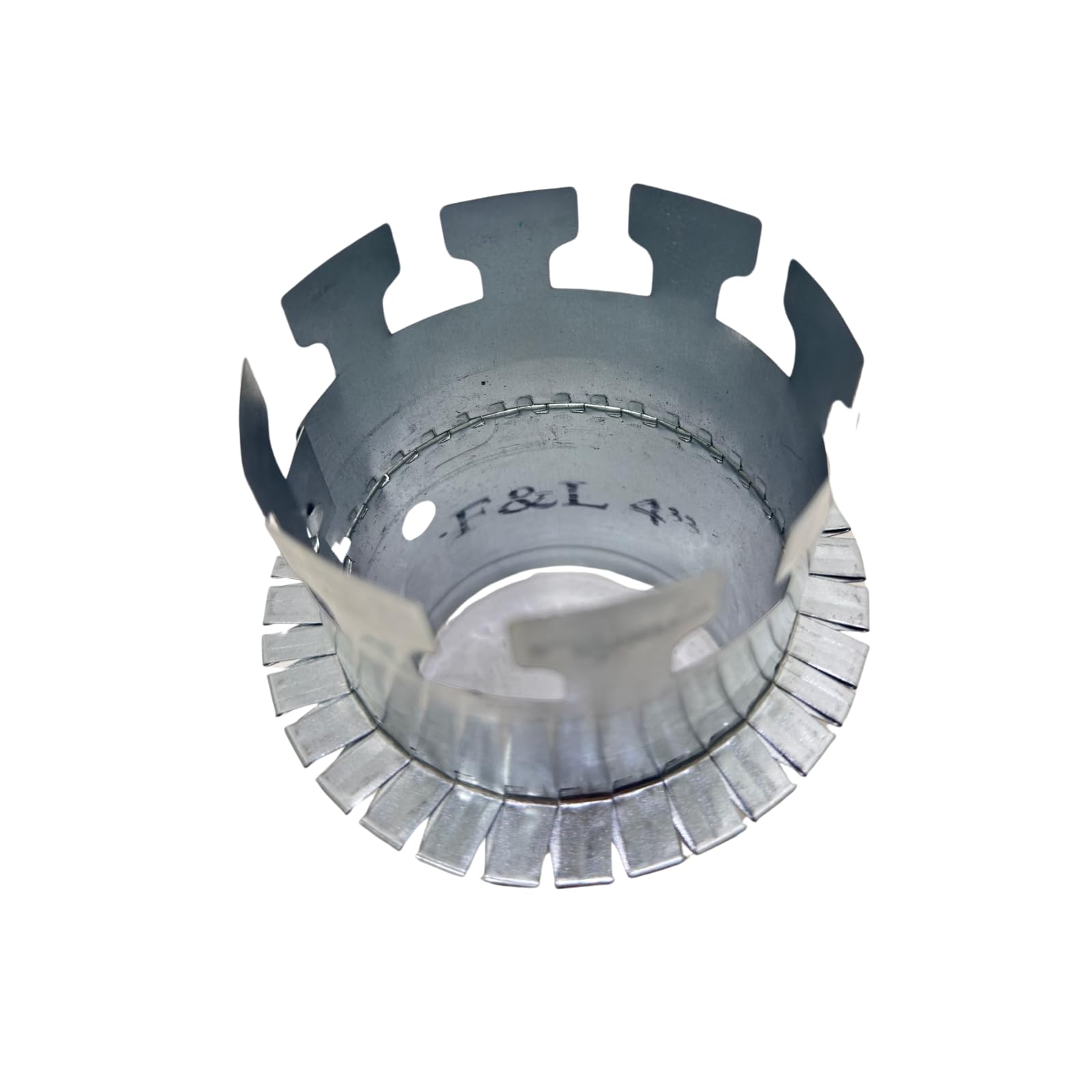 F&L Indutries 4 inches Duct Board Collar in 28 Gauge Galvanized Steel, Tab Collar for R4, R6 and R8 Ductboard Insulation Compatible With All Ductboard Thicknesses - Made in the USA.