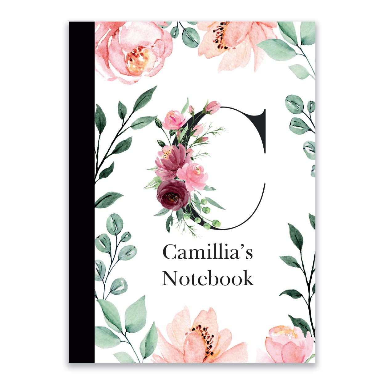 Paper Themes Personalised 60 Page Notebook (A4, Watercolour Flowers C)
