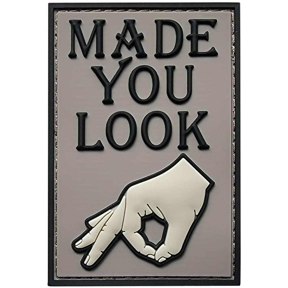 Made You Look PVC Morale Patch - Funny Morale, Tactical, Military Patch - Patches, Military Patches - Perfect for Your Tactical Military Army Gear, Backpack, Cap, Vest