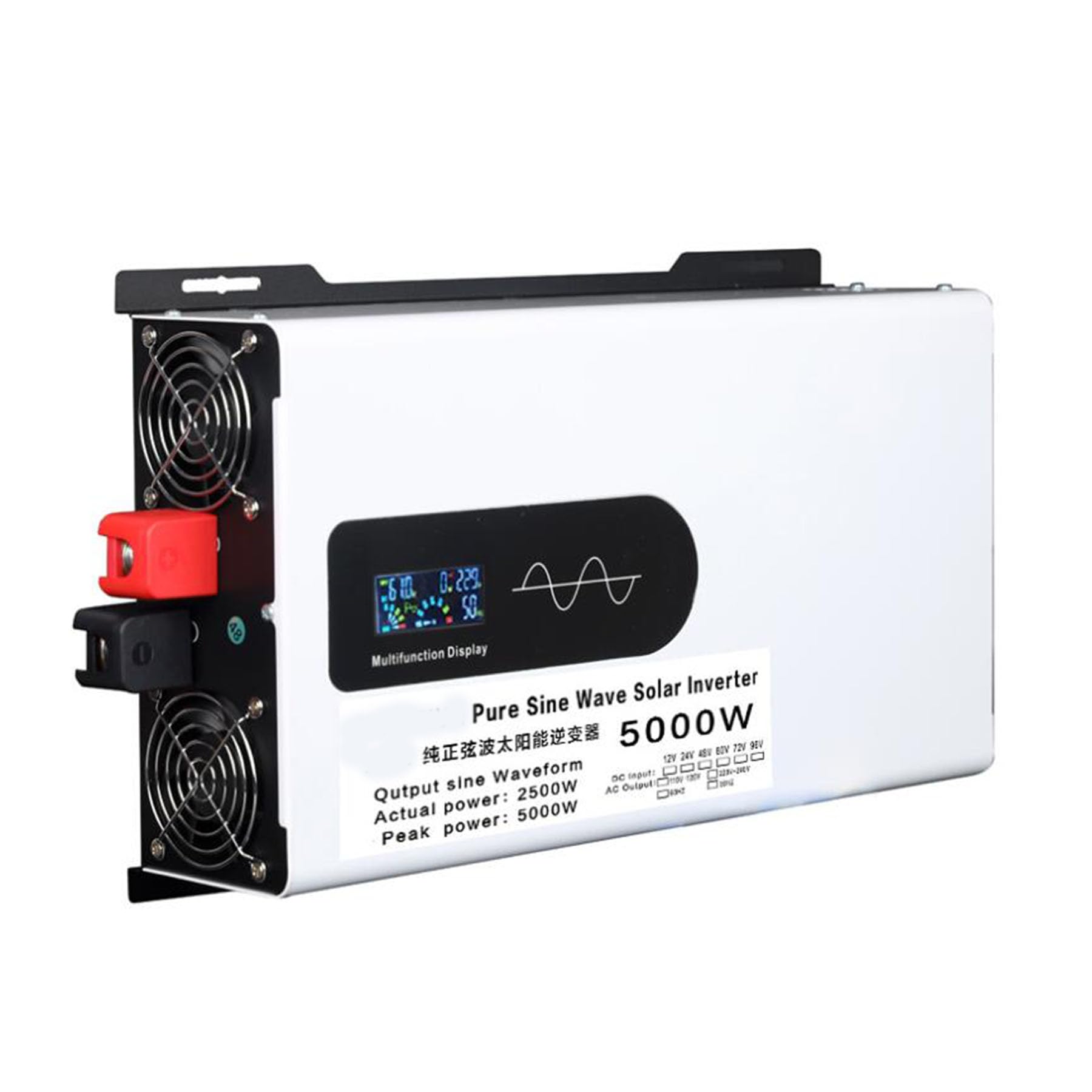 Convertisseur de tension 5000W 12V 24V 48V 60V CC vers 220V CA pour auto
