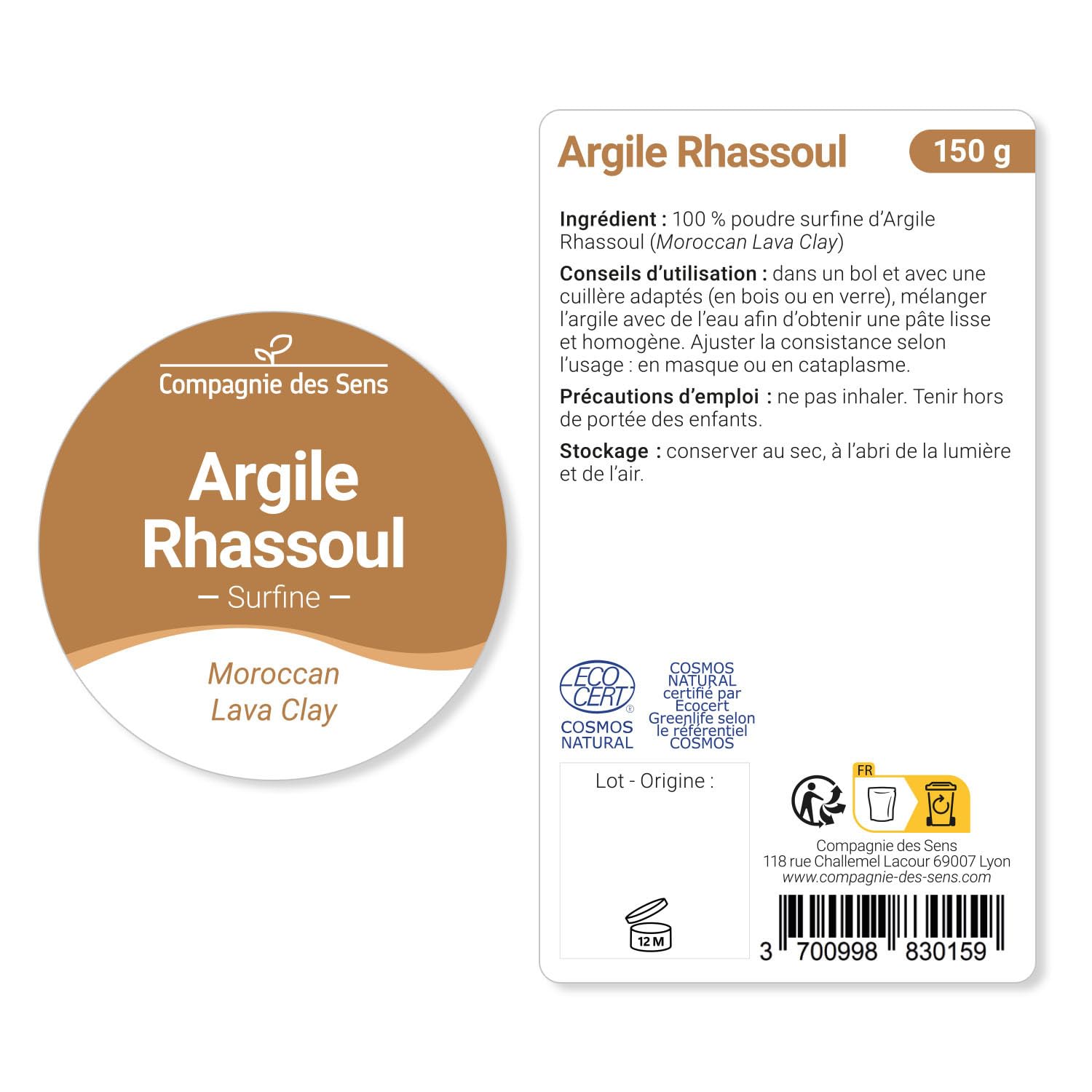 Argile Rhassoul - Poudre surfine - 300g - Argile Brute 100% naturelle, qualité Premium - Pour la cosmétique maison