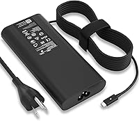 Vista 1 de Cargador de laptop USB C de 130W compatible con computadora Dell XPS 15 17 9575 9500 9510 9520 9530 9700 9710 9720 9730, Precision 5470 5480 5550