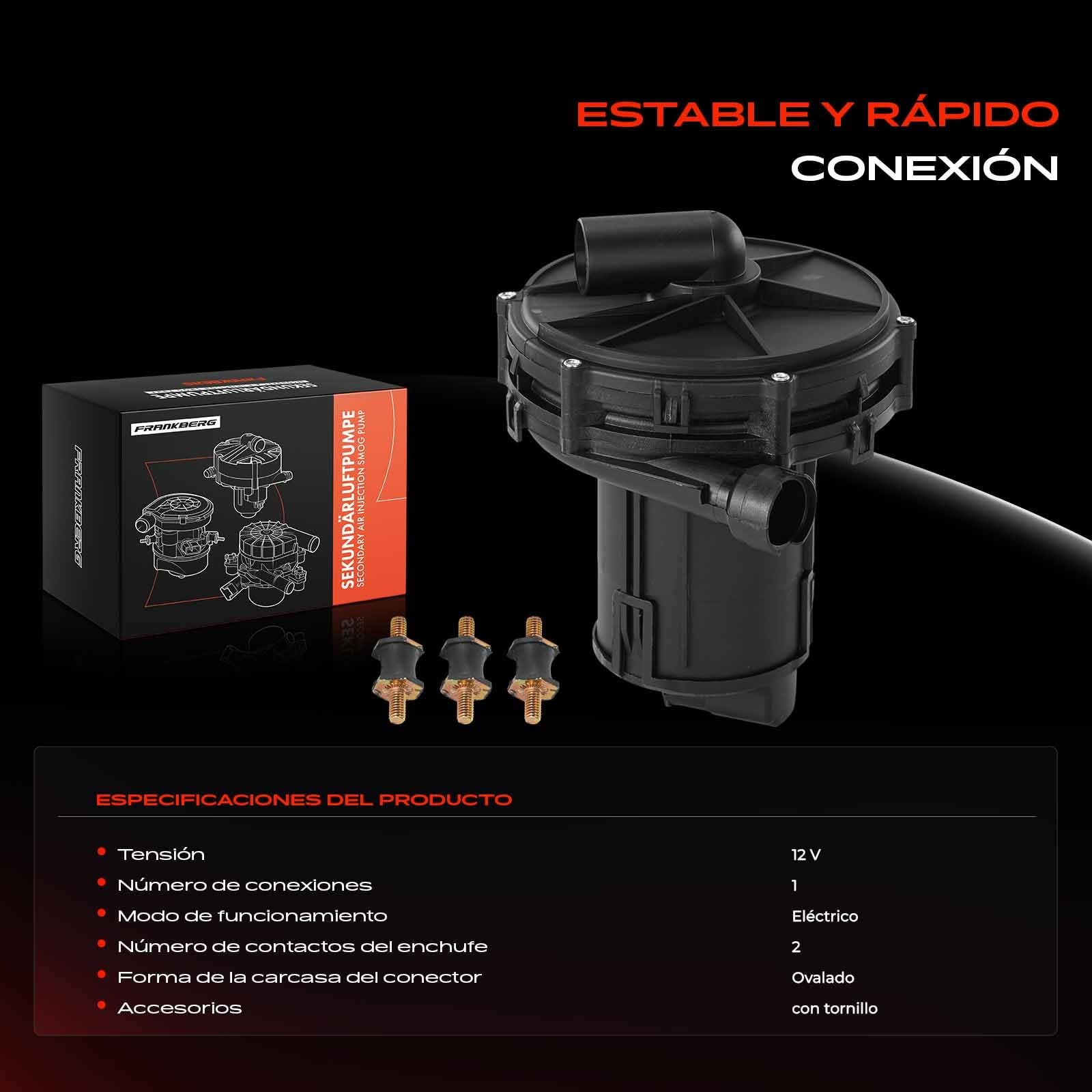 Frankberg Bomba de aire secundaria 2 Polos Compatible con Serie 3 E46 318i Serie 3 E46 316i Serie 3 Touring E46 318i Serie 3 Coupé E46 318 Ci Serie 3 Coupé E46 316 Ci Replace# 11721715347,11721709610