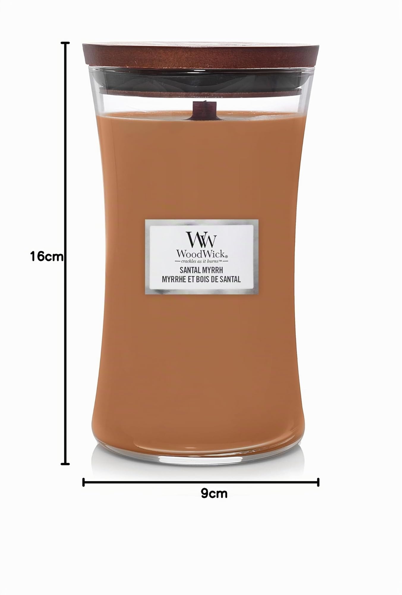 WoodWick Bougie parfumée | Grande bougie sablier | Myrrhe et bois de santal | Cadeaux parfaits pour femmes
