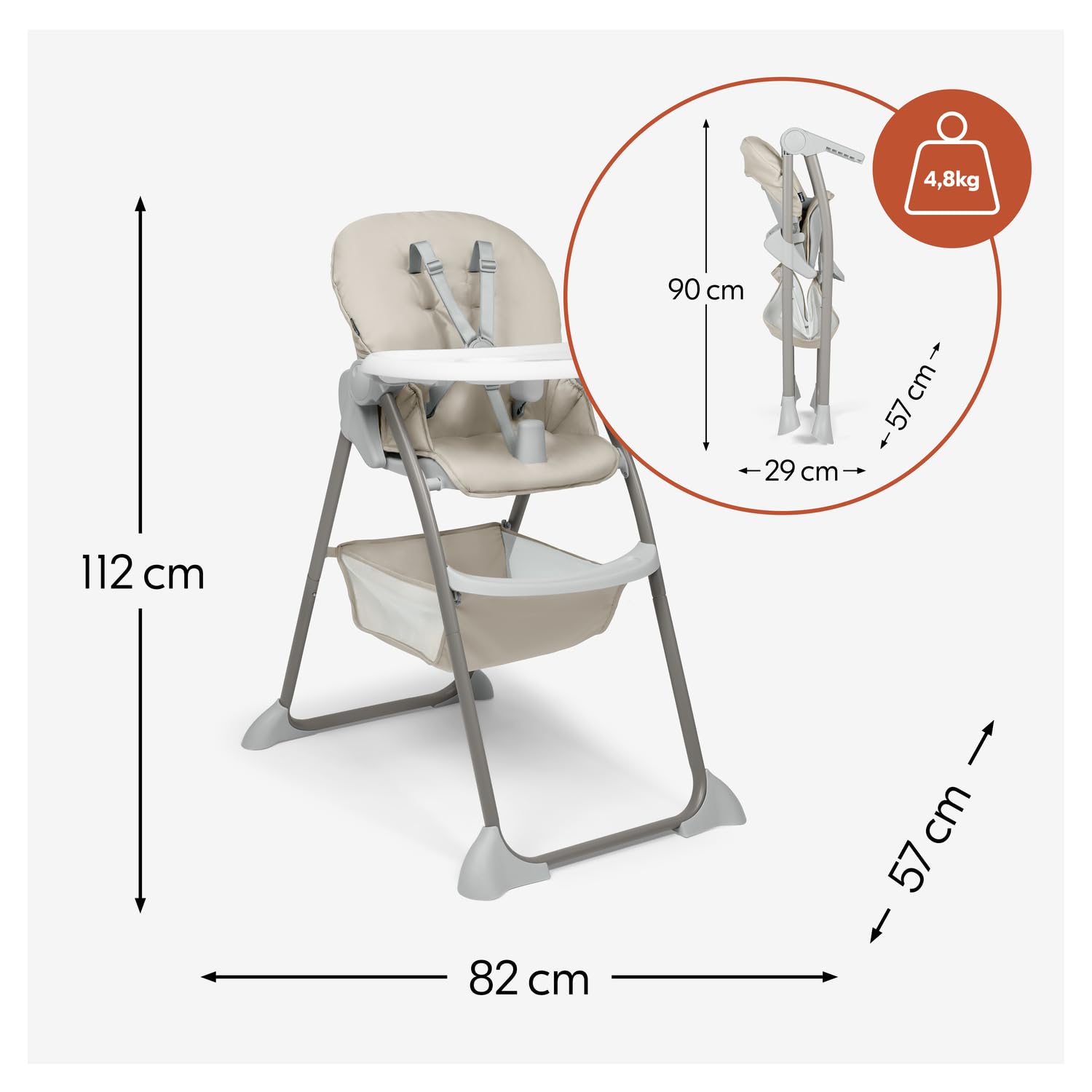 hauck Sit N Fold, Beige - Opvouwbare Kinderstoel Vanaf 6 Maanden Tot 15 kg/Max. 3 Jaar Met 5-Puntsgordel, Verstelbare Rugleuning En Eetblad, Bekerhouder, Opstaande Rand En Grote Mand hauck Sit N Fold, Beige - Opvouwbare Kinderstoel Vanaf 6 Maanden Tot 15 kg/Max. 3 Jaar Met 5-Puntsgordel, Verstelbare Rugleuning En Eetblad, Bekerhouder, Opstaande Rand En Grote Mand
