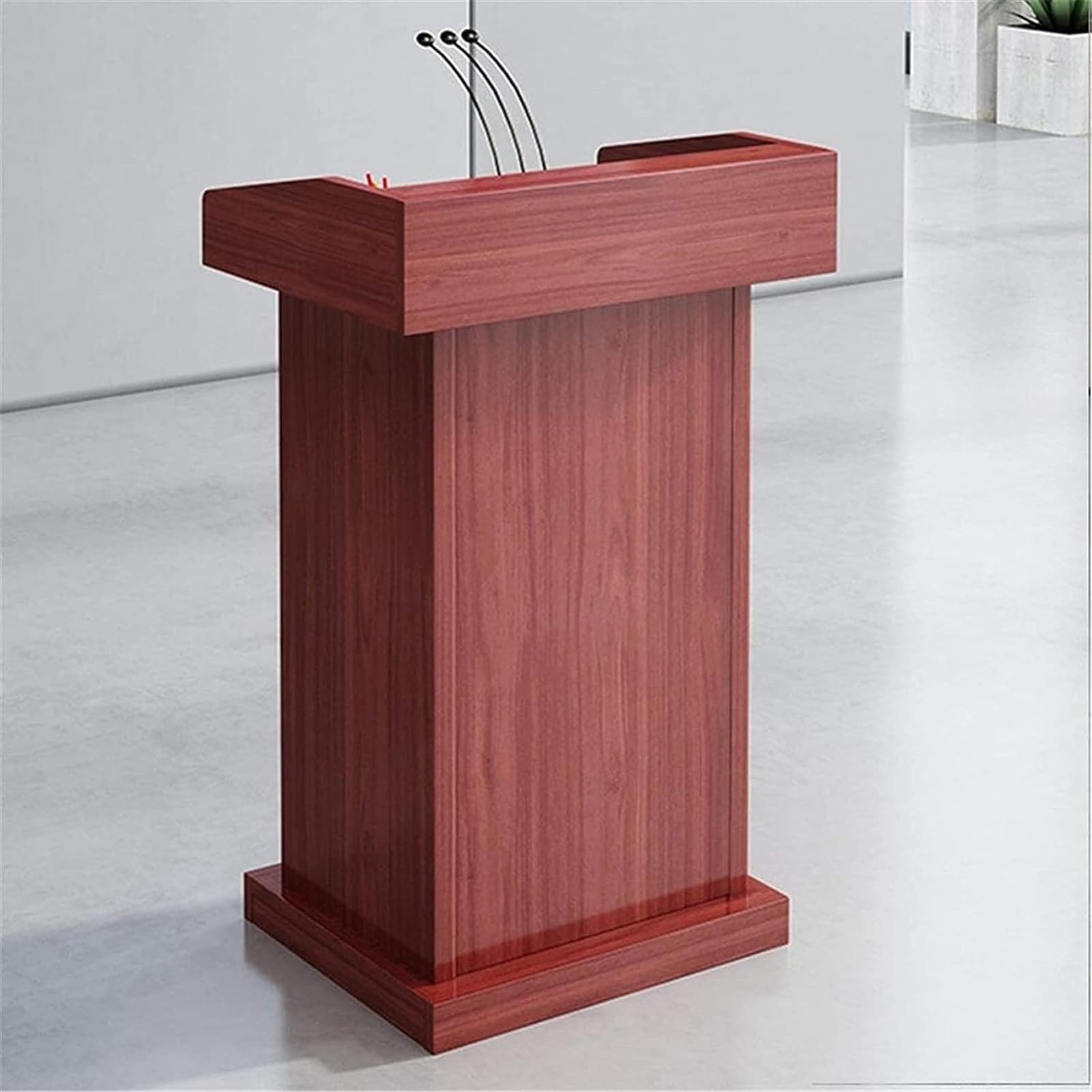 Podium Podio Pupitre en Bois pupitre en Bois pupitre Debout mobilier Commercial réception Restaurant Podium Professeur Haut-Parleur Muti-Usage (Couleur : Rouge, Taille : 60 x 45 x 110 cm)