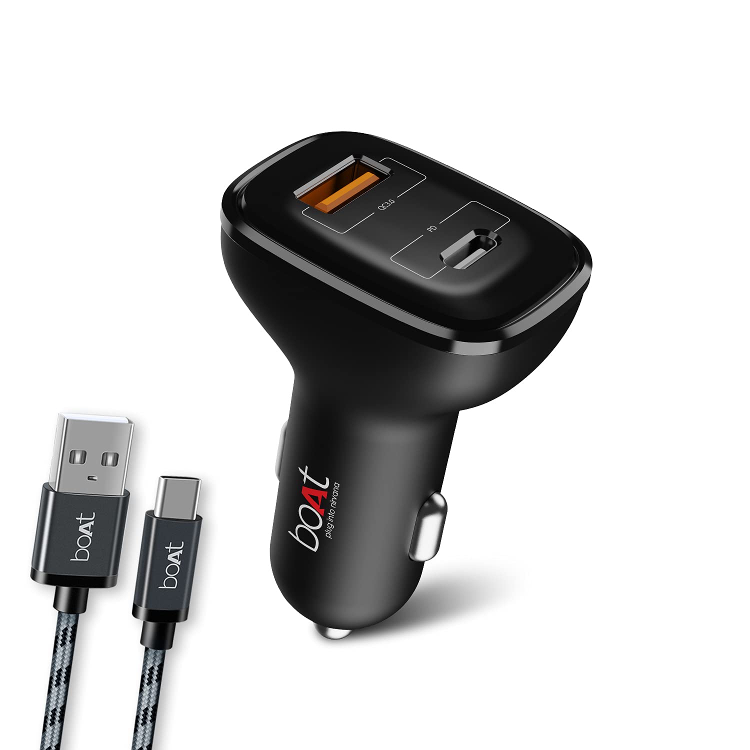 boAt Dual Port Qc-Pd 24W Fast Car Charger with 24W Fast Pd Charging and 18W Qc Charging Compatible with All Smartphones, Tablets and Laptops (Free Type C Cable), Black (B096SD46GY) Amazon Price History, Amazon Price Tracker