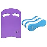 Kickboard and Pull Buoy Bundle, EVA Foam, Chlorine Resistant, for Kids and Adults, for Beginner and Advanced Swimmers
