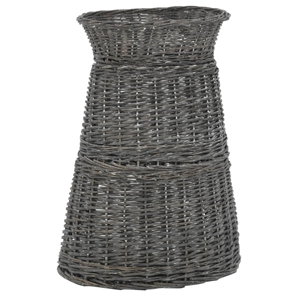 Juego de 3 cestas para gatos con cojín gris 47 x 34 x 60 cm mimbre natural, cesta para gatos, rascador, árbol trepador de sisal, muebles rascadores, cueva, nido interior para adultos, gatos y