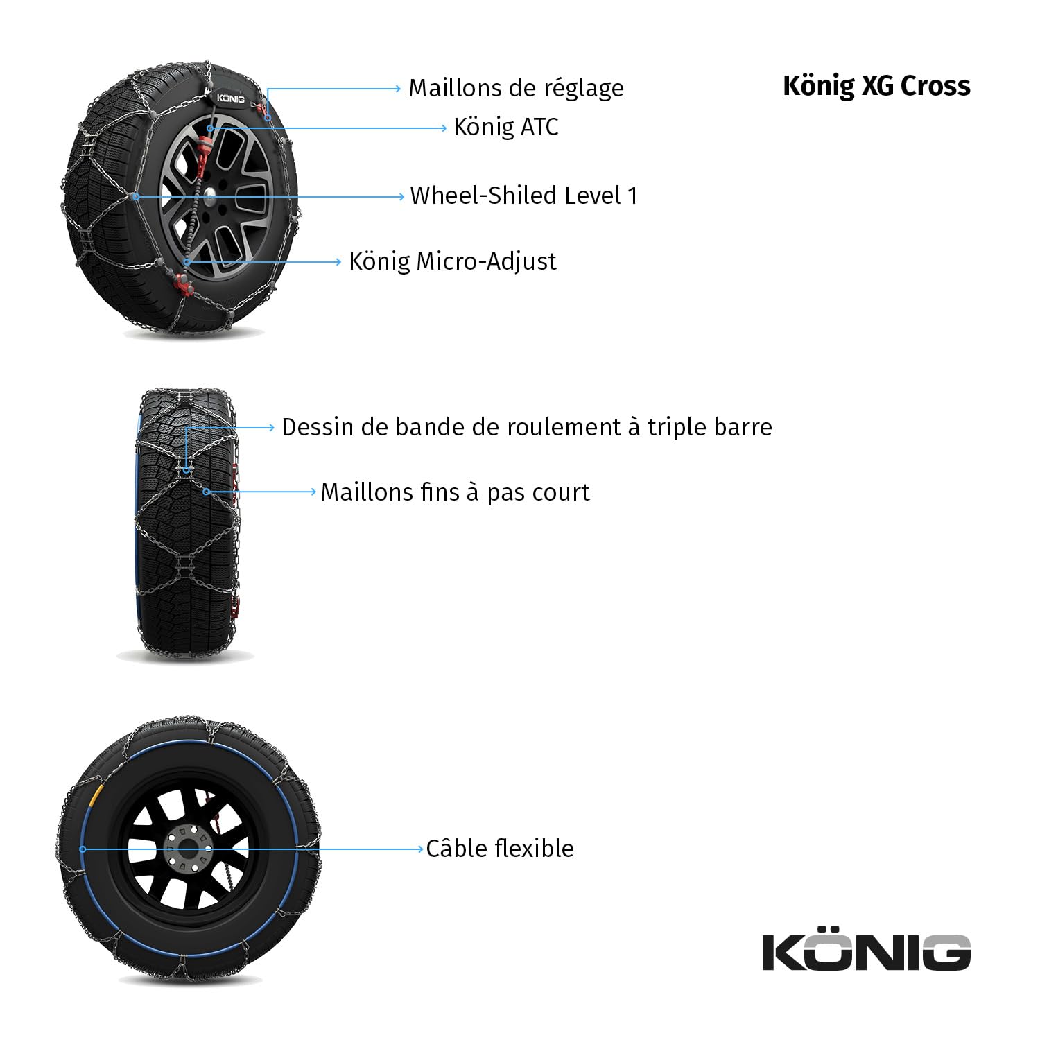 KÖNIG XG Cross 253 Chaînes à neige