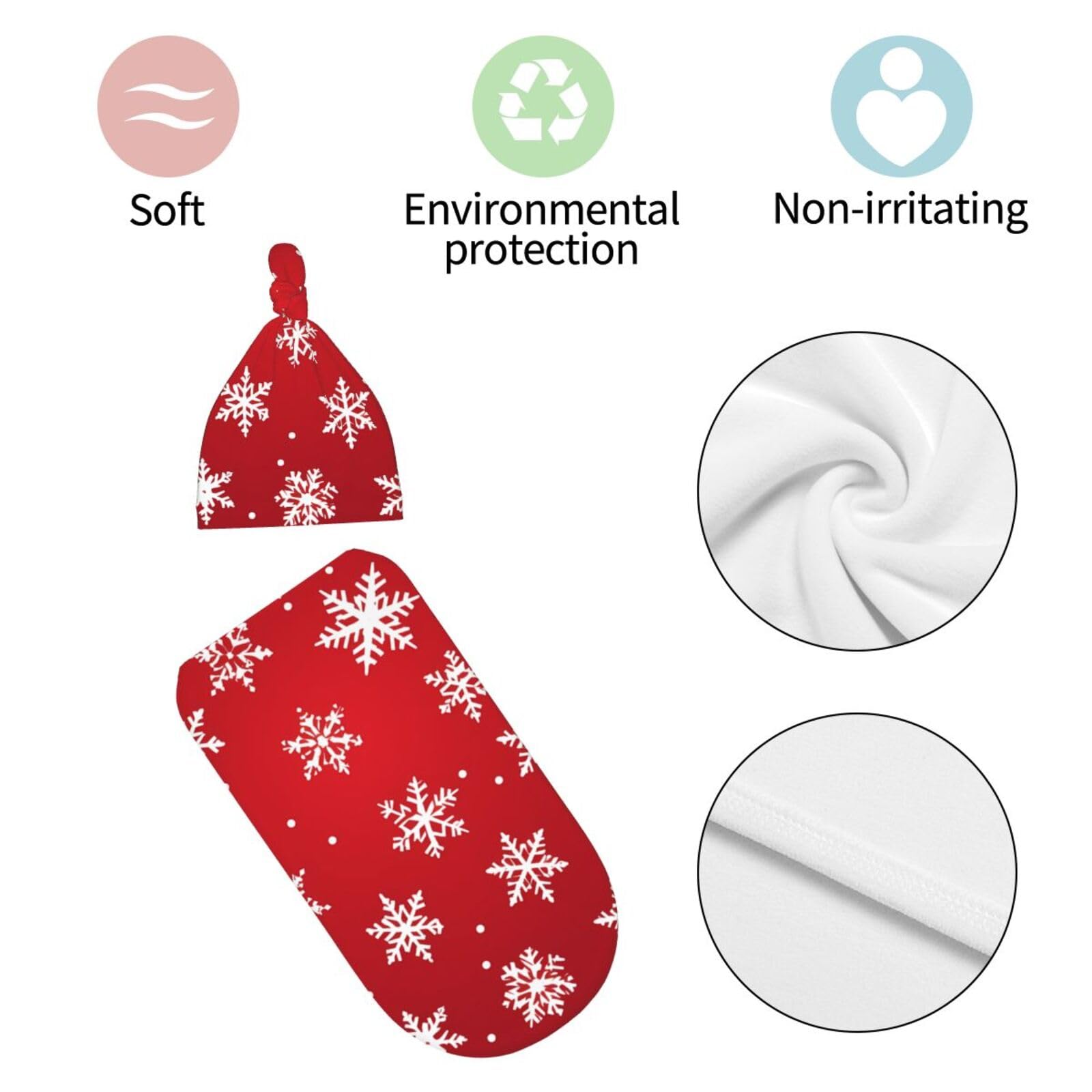 3d Rosso Natale Swaddle Coperta E Cappello Set Per Neonati Avvolgere Accogliente Per Neonati Bambino Comfort 29x53 cm