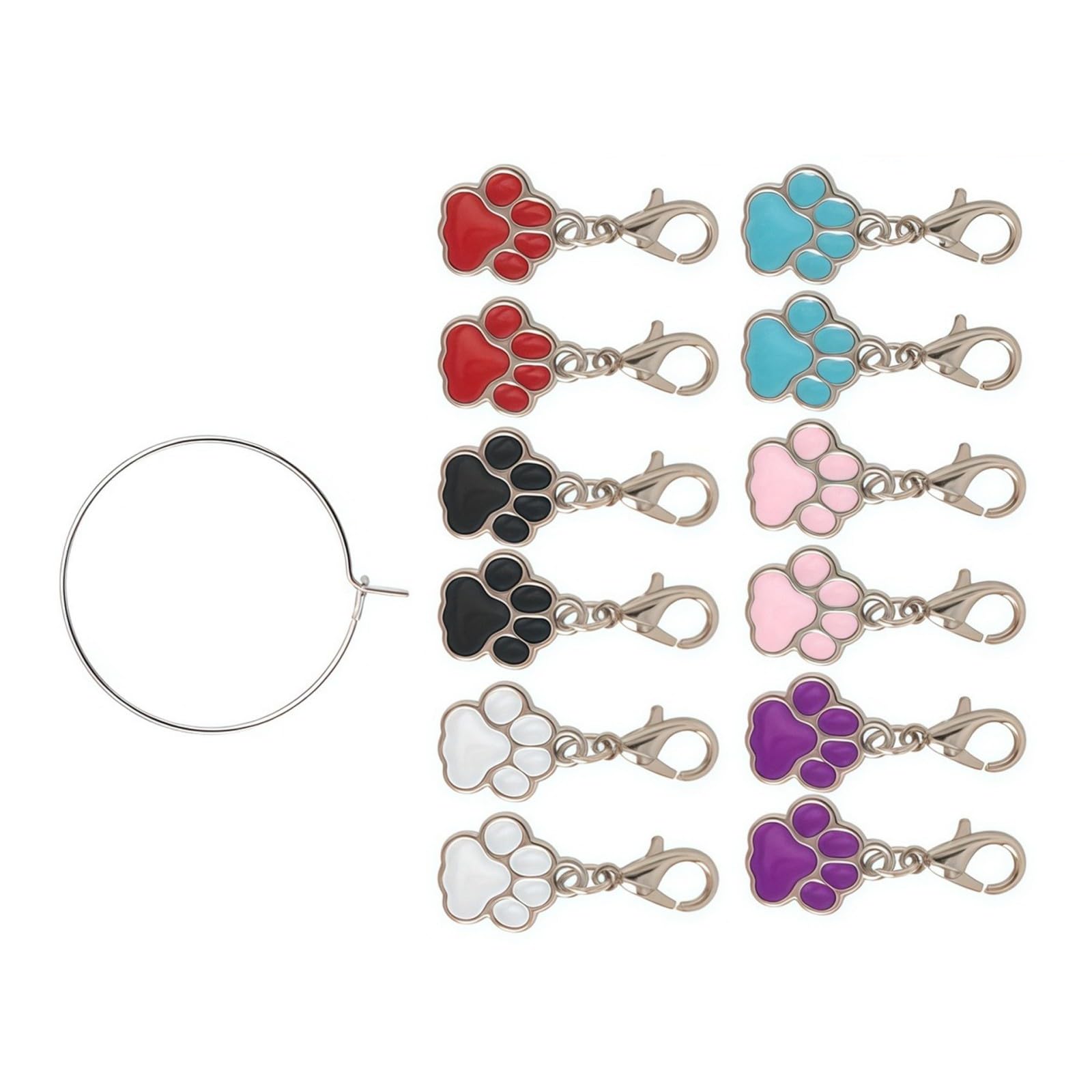 Removable Crochet Row Clips for Knitting Projects, Metal Place Counter Charms with Smooth Opening Clasps Set Pack Progress Holders Clips Place Counters Needlework Tools Removable Clasps Knitting