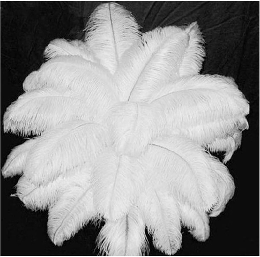 Uoften Natural 6-12inch white Ostrich Feathers 10 pcs 20 pcs 50 pcs (50, 10 inch - 12 inch)