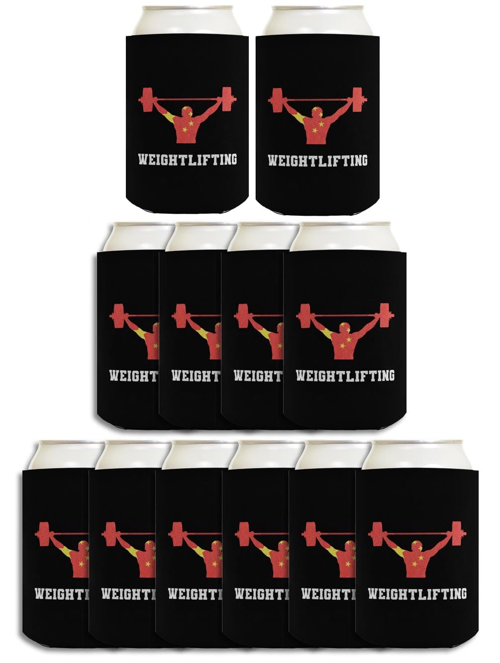 China Summer Sporting Events Gifts China Sports Weightlifting 12-Pack Can Coolers Coolies