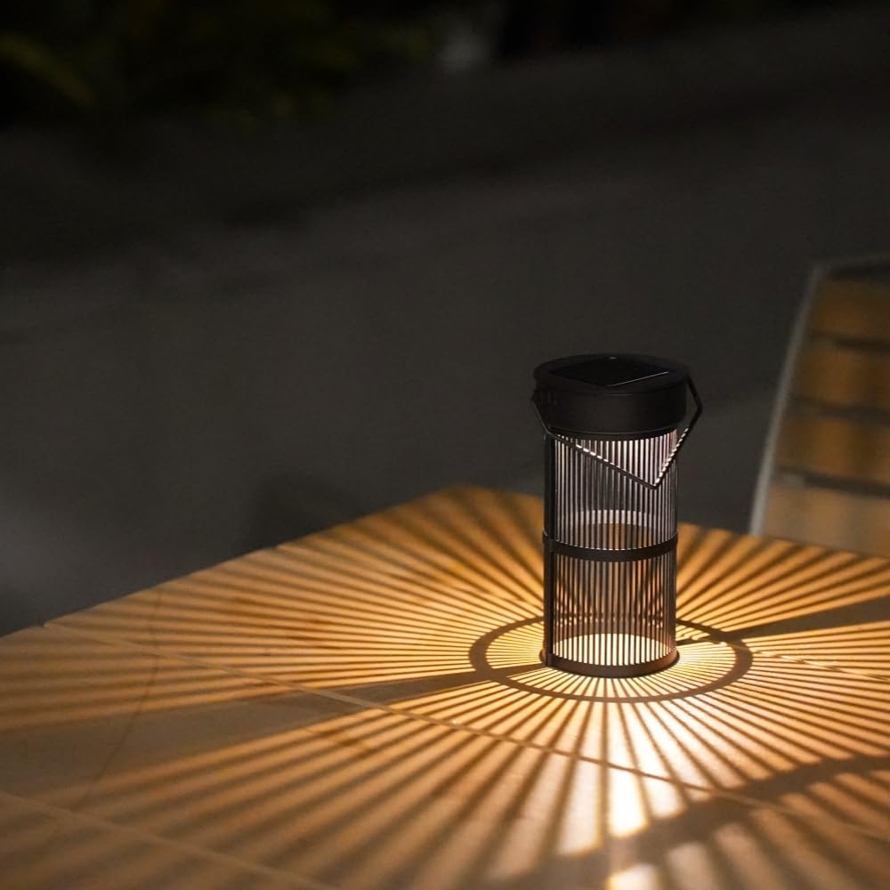 PUMPSUN 2 Pack Solar Lantern Lights, Decoration Ambient Lamp Solar Powered for Garden,Yard Decor (Warm Yellow) Without Hook