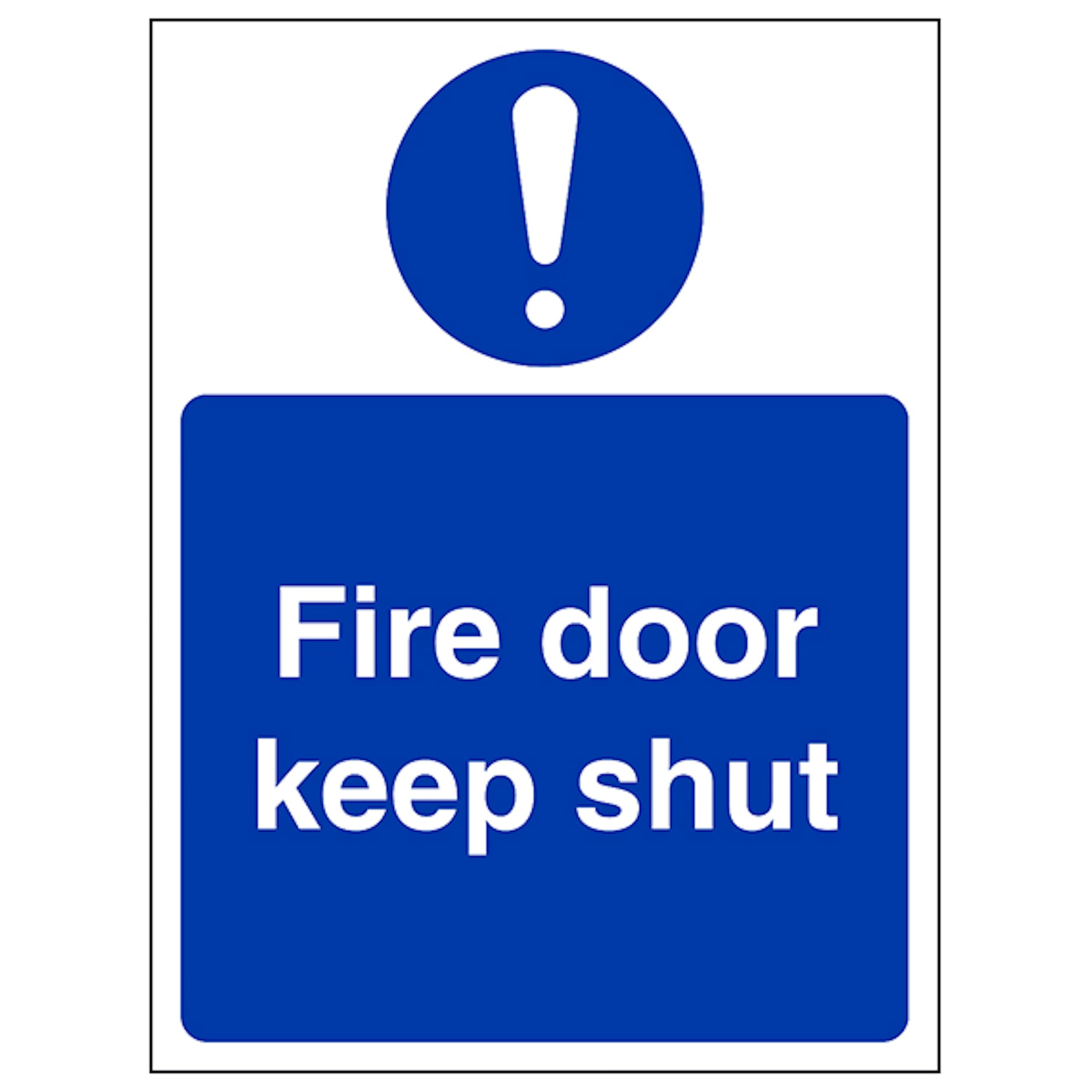 V Safety Fire Door Keep Shut - Portrait 100 x 150 mm - 3mm Aluminium Composite Safety Sign