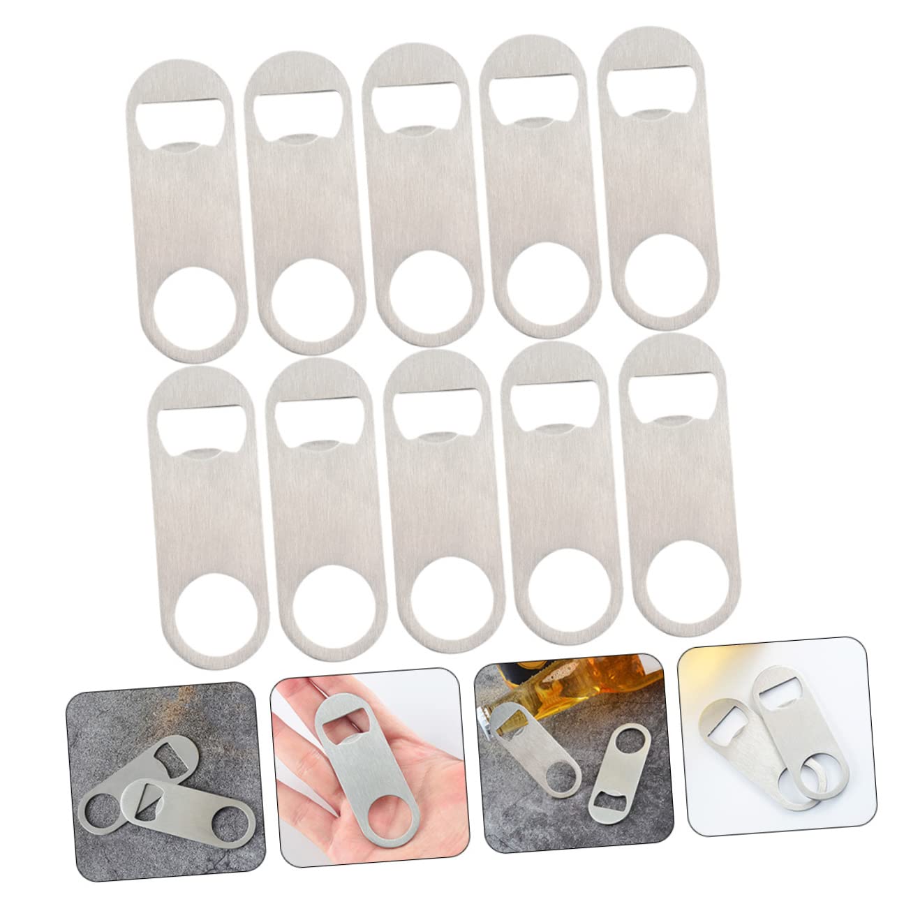 Zerodeko 3 Series Abridores De Botellas Inoxidable De Abrebotellas Plano Resistente Para Cerveza Y Refrescos Multiusos Para Cocina Bar Y Camping 10 Piezas*3