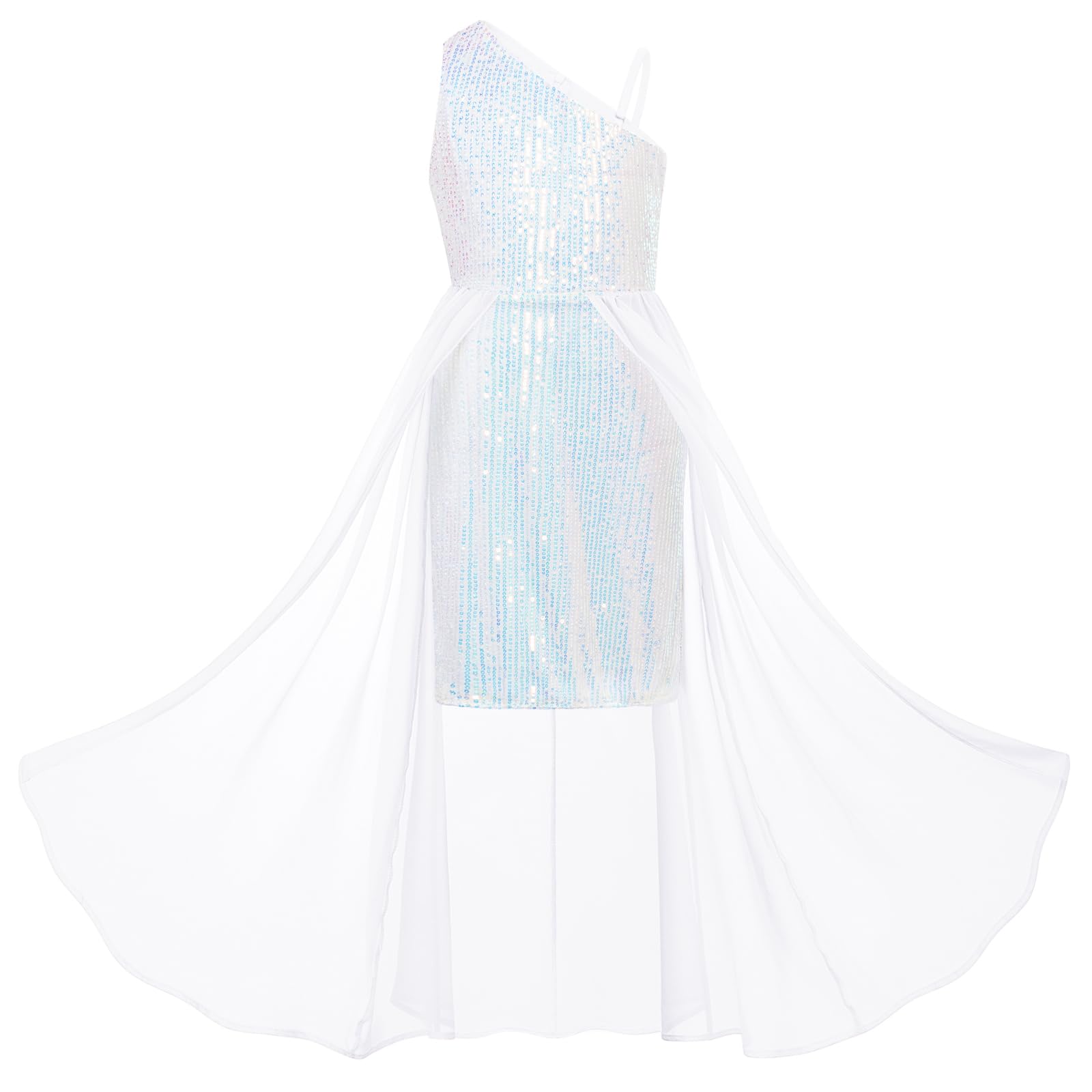 GRACE KARIN Girls Sequin Dress for Teens One Shoulder Formal Birthday Party Wedding Pageant Prom Fancy Dresses 6-14Y