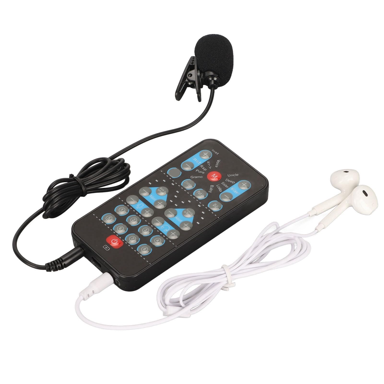 Cambia Voce Portatile, Modulatore di Travestimento Sonoro Portatile con 8 Effetti Sonori, 10 modalità, Travestimento Vocale Multifunzionale per Giochi con Tablet