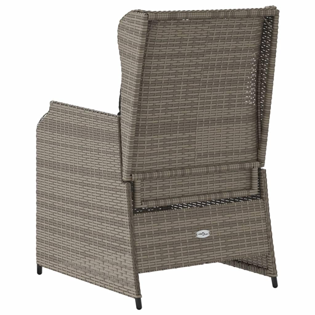Poltrona da giardino con cuscino, 2 pezzi, regolabile, in rattan sintetico, resistente ai raggi UV, portata 110 kg, per giardino, terrazza ed esterni