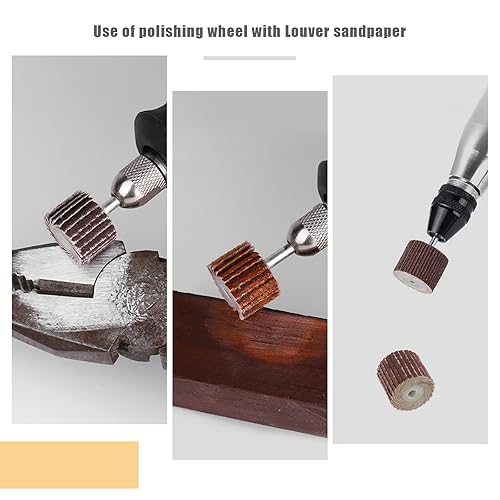 Vista 4 de 20 unidades de disco de lija de papel de lija de grano 600 para herramientas rotativas con mango largo mandril 13x12x3mm/0.51x0.47x0.12inch Emery