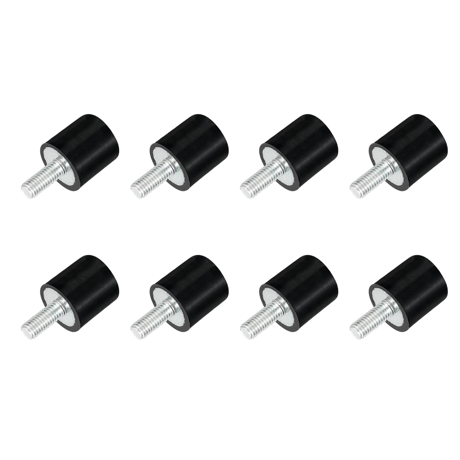 QUARKZMAN M5 Gumowe uchwyty z gwintem, izolatory wibracji, amortyzator cylindryczny z kołkami 15 x 15 mm 8 szt
