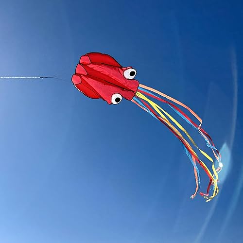 Miniatura 5 de Simxkai Paquete de 2 cometas de pulpo para niños y adultos, 28 x 158 pulgadas, cometa de playa 3D grande y suave fácil de volar para niños y niñas