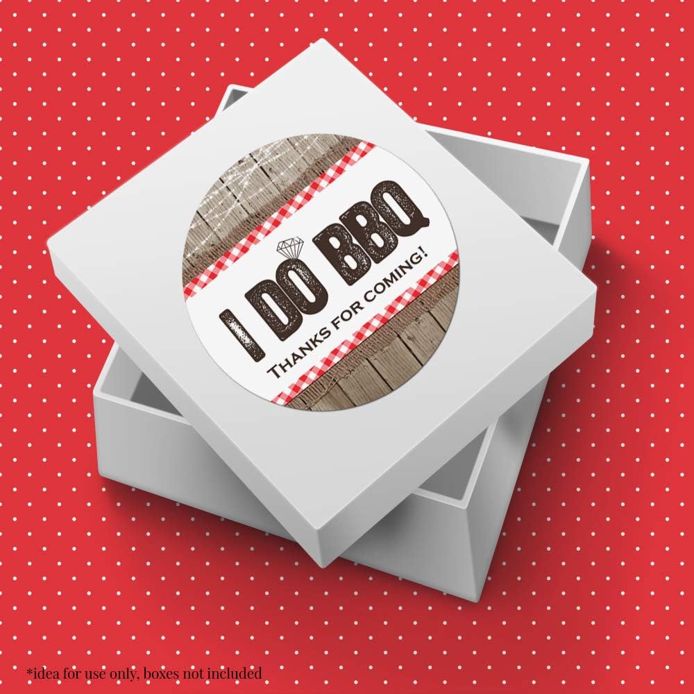 I Do BBQ Engagement Party Thank You Sticker Labels, 40 2" Party Circle Stickers by AmandaCreation, Great for Party Favors, Envelope Seals & Goodie Bags (Pack of 2)