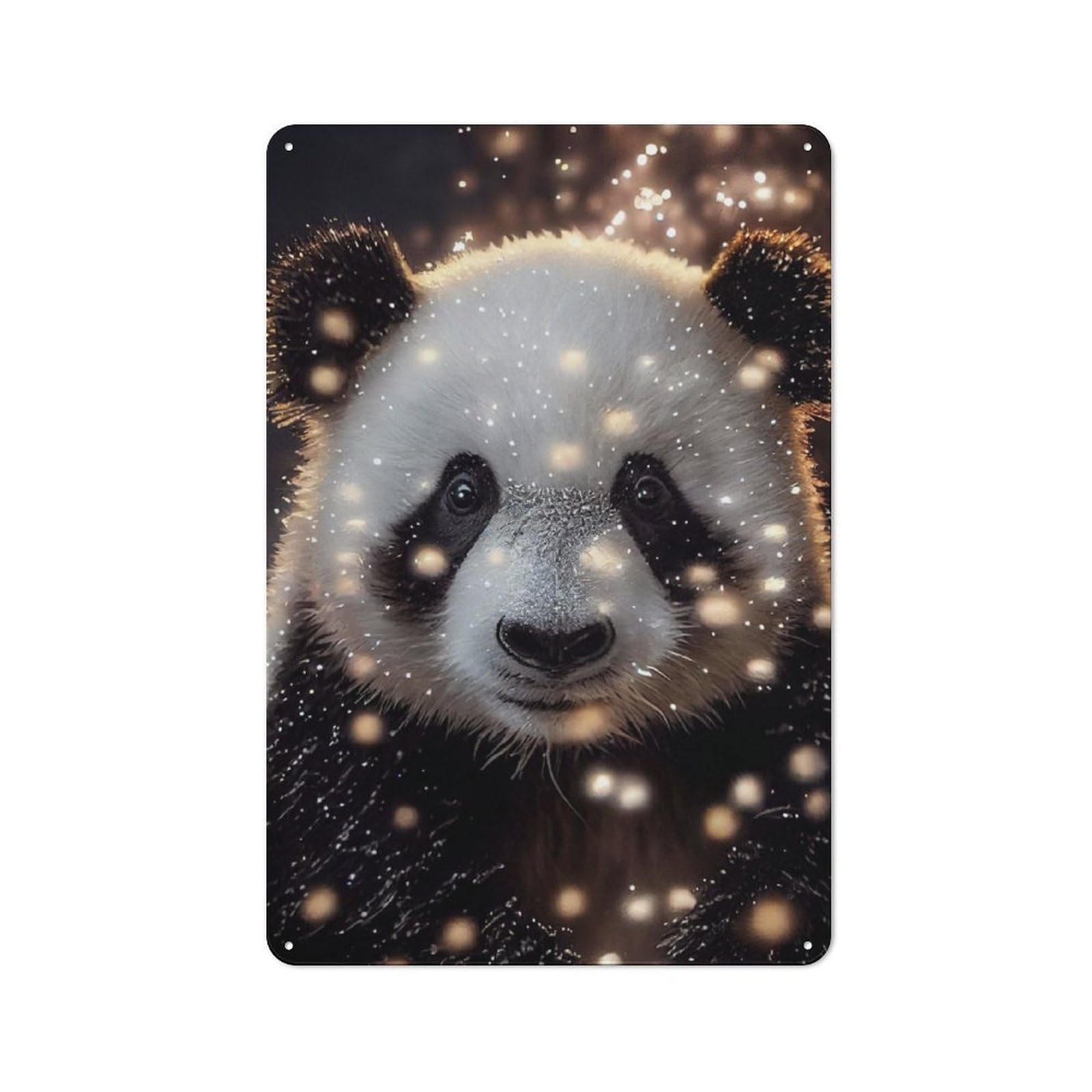 Junmoney Panda Cute Tin Sign 30X20cm With For Workshop Wall, Vintage Decor, For Metal Sign Collectors, For Garage And Workshop Walls