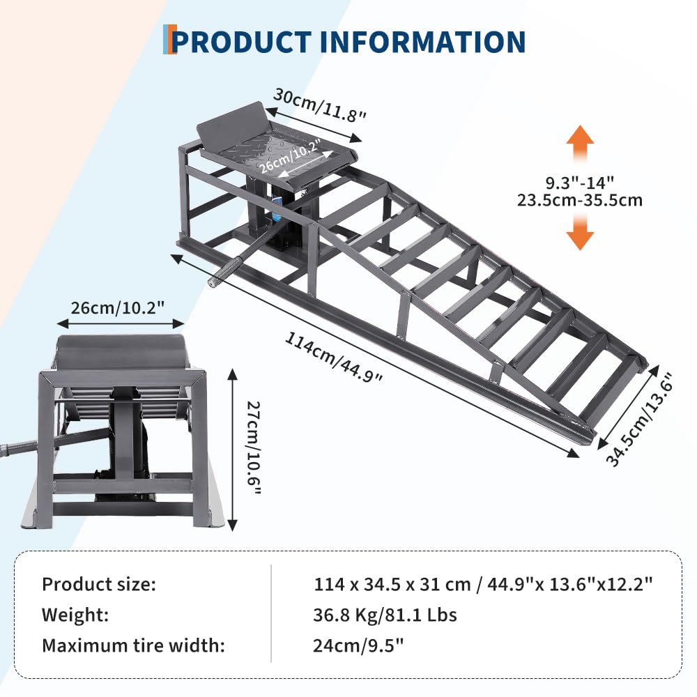 Service Ramp Assembly Snapklik.com : 2PCS Hydraulic Car And Truck Service Ramps,11023 LBS