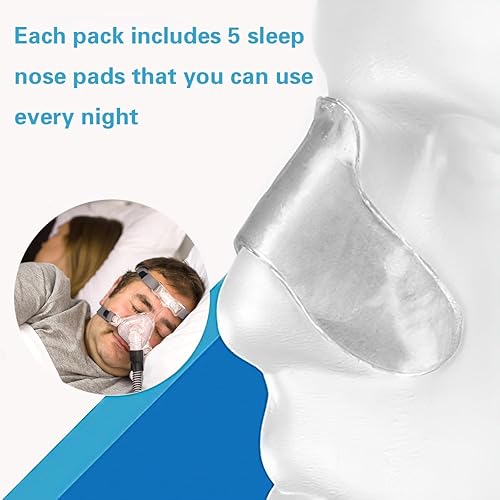 Miniatura 7 de Paquete de 5 almohadillas nasales para máscara CPAP, almohadillas de nariz de gel CPAP, protector de nariz para máscara, almohadillas de gel nasal