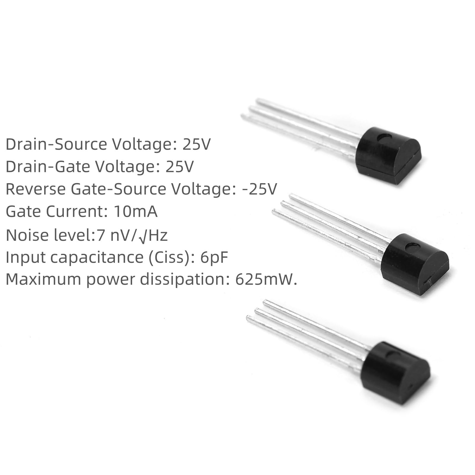 10Pcs 2N5457 N-Kanal 5457 JFET Transistor 25V 10MA für DIY-Projekte Schalttransistor Analogschalter Bass Audio Verstärker