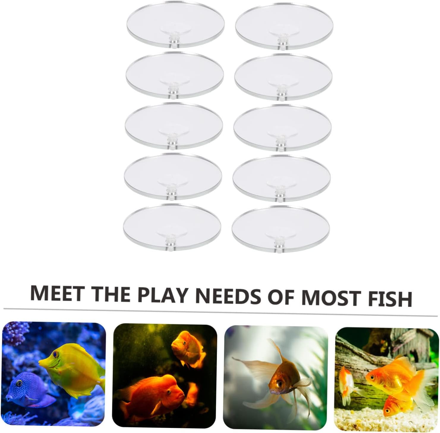 Angoily 40pcs Betta Fish Mirrors for Training and Decoration Double-Sided Fish Tank Accessories Floating Mirrors Self-Training and Play