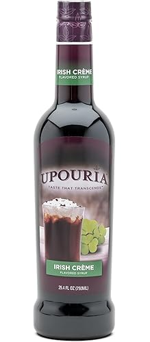Upouria Irish Crème - Jarabe de café saborizante, 100% vegano, sin gluten, Kosher, botella de 25.4 fl oz - La bomba se vende por separado