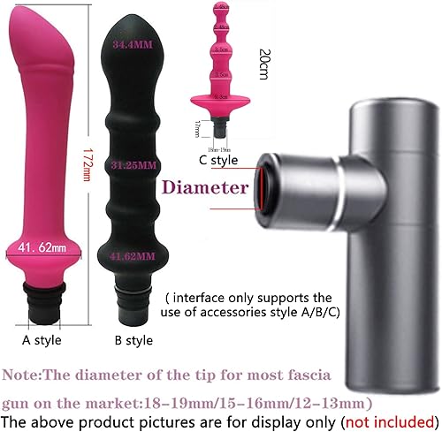 Miniatura 5 de FREDORCH Interfaces de 3 tamaños diferentes para cabezal de pistola de masaje, solo se utiliza en interfaz de estilo ABC (3 interfaces diferentes)