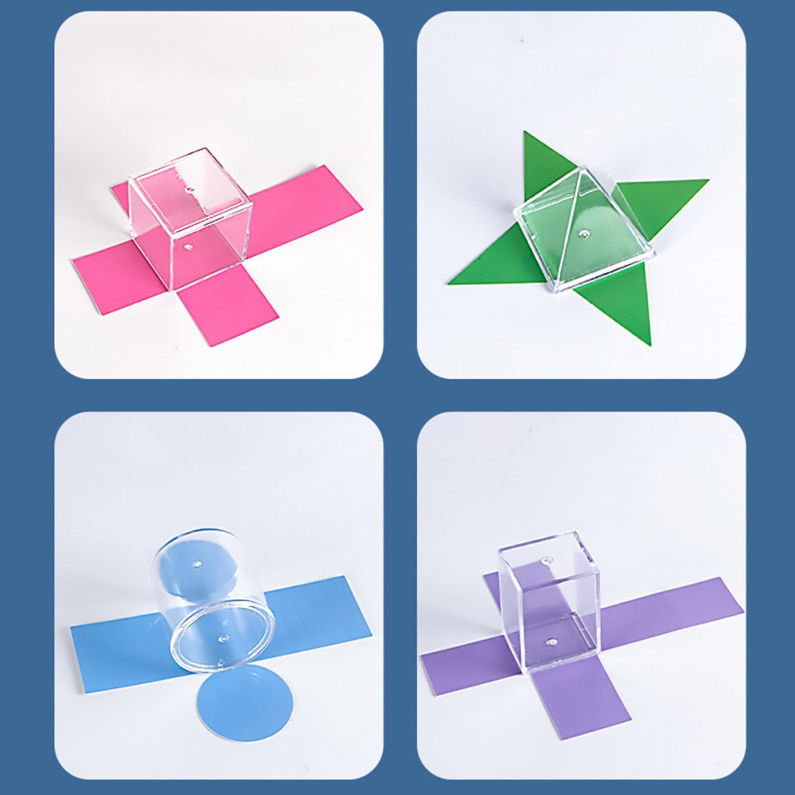 Zestaw kształtów geometrycznych 3D, matematyka manipulacyjna , 8-częściowy zestaw narzędzi do nauczania ręcznego, edukacji w przedszkolu, szkole, w domu, wczesnej nauce, wizualnej pomocy