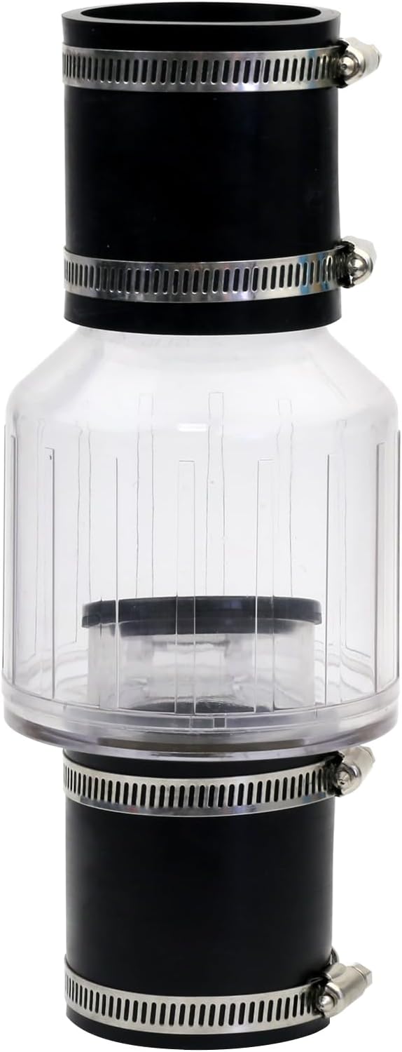 Sump Pump Check Valve, SpringLoaded Flapper, 2Inch Check Valve Aquarium, Quiet Check Valve
