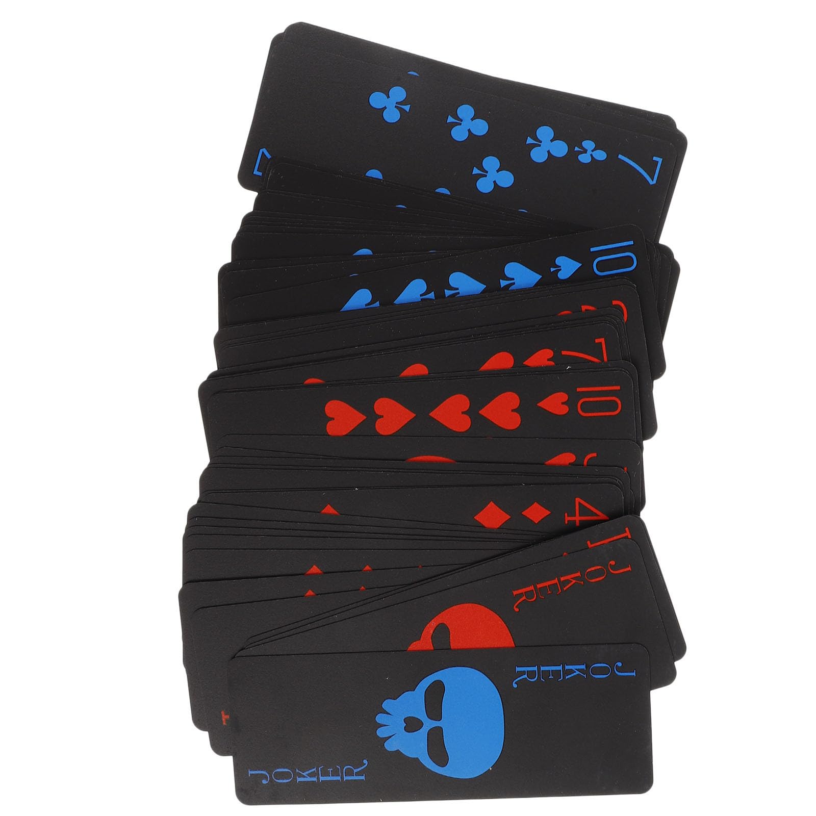 TEHAUX Baraja de Cartas de Póker de PVC Negro Diseño de Calaveras, Impermeables y Duraderas, Ideales para Reuniones Familiares y Juegos de Mesa