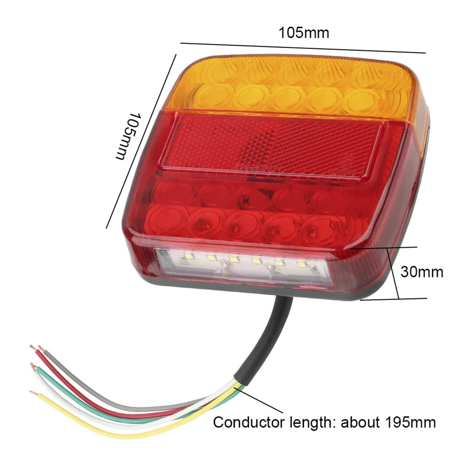 Generico Fanale posteriore da 12 V per indicatore di segnale 26 LED per auto Luce per targa