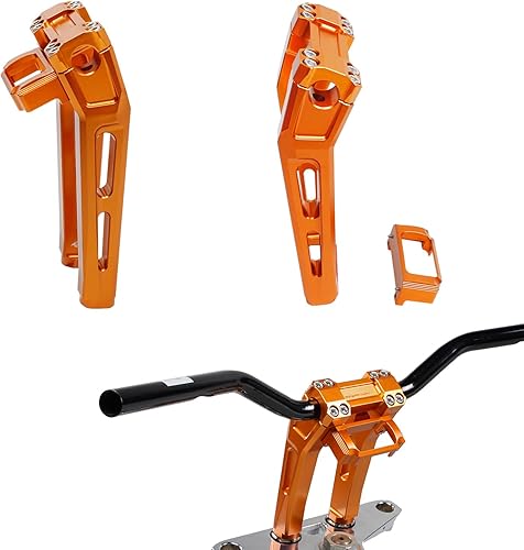 POWERJAMS Naranja de 10.0 pulgadas de alto con elevadores interiores de manillar para Harley Softail Dyna Road King Street Bob Low Rider S ST 1.0"