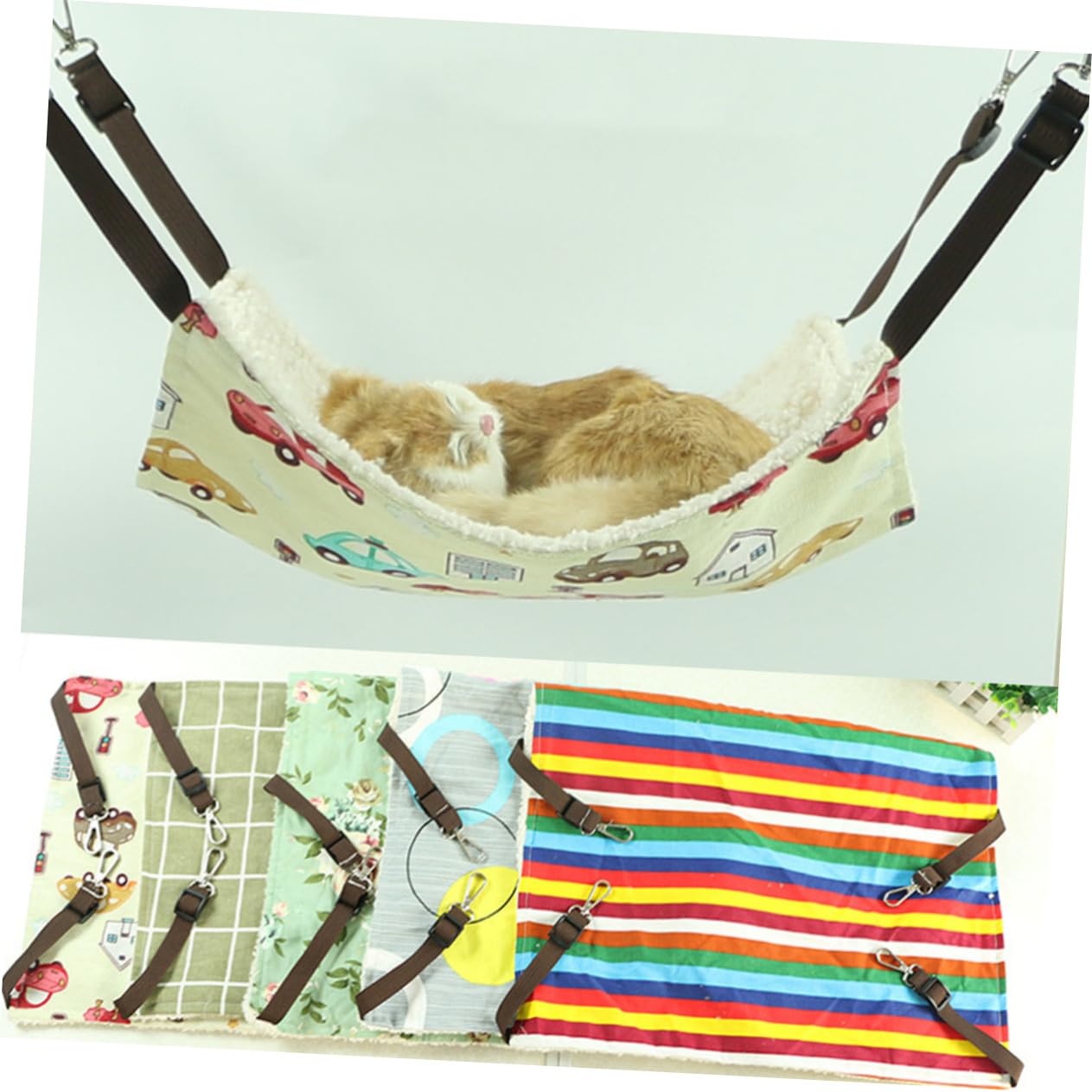 Beaupretty 3pièces Hamac pour Chats Double Couche Toile Lit Suspendu Chaud Et Respirant Panier Confortable pour Chats Et Chiens De Petite s